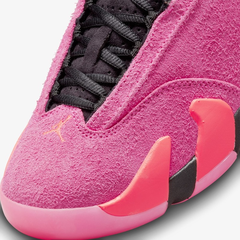 Jordan 14 pink and hot sale white